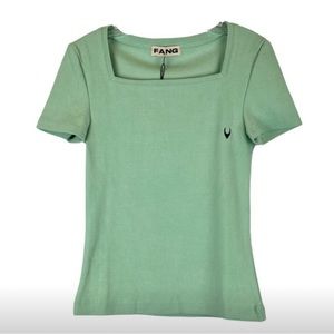 Fang Essential‎ Square Neck Ribbed Top Size Small